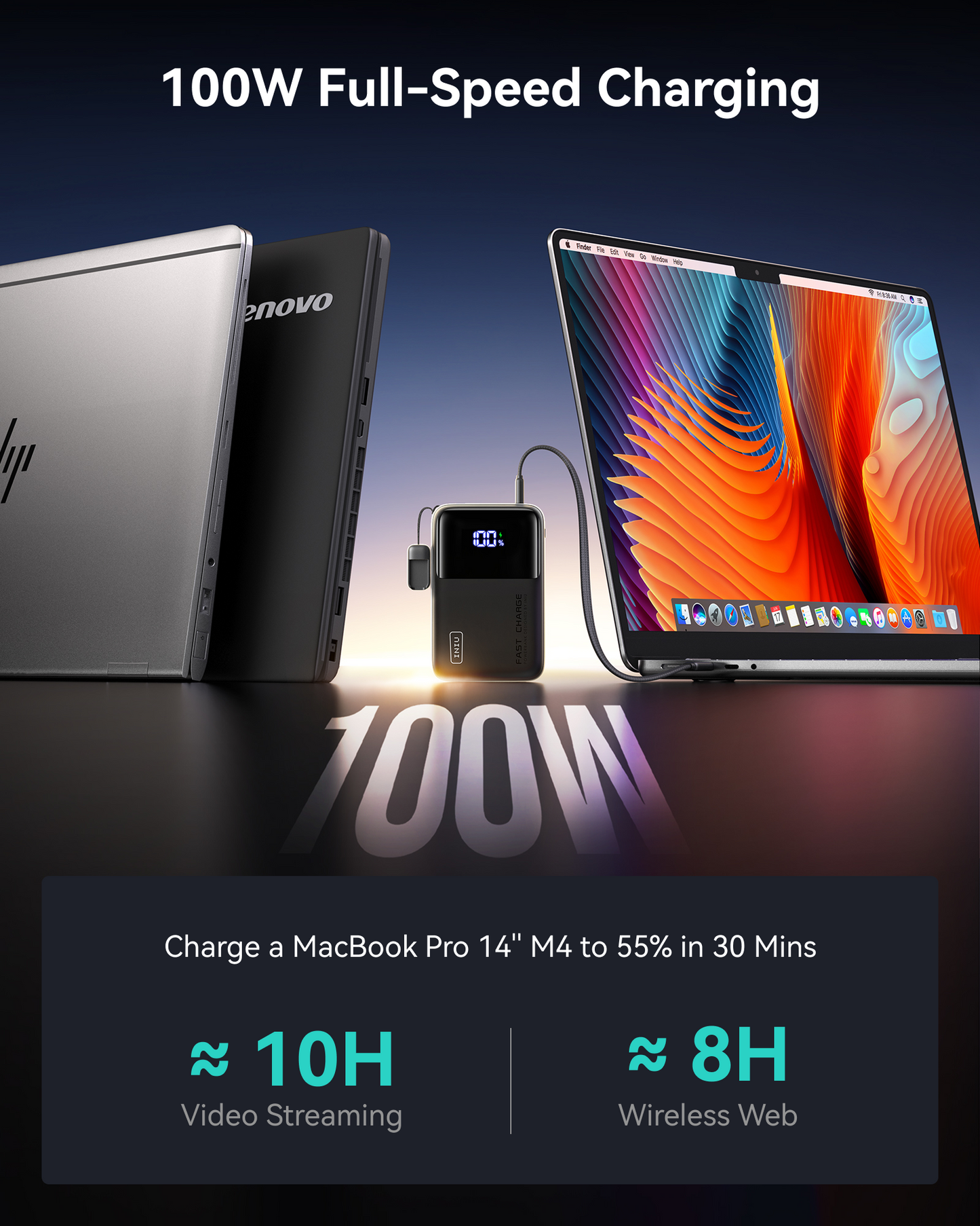 INIU Cougar P63-E1 Banco de Energía Más Pequeño 100W 25,000mAh