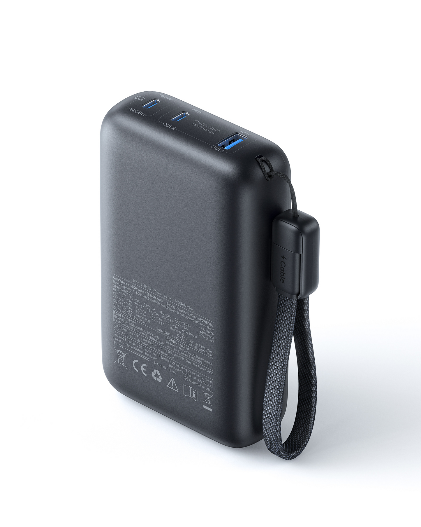 INIU Cougar P63-E1 Banco de Energía Más Pequeño 100W 25,000mAh